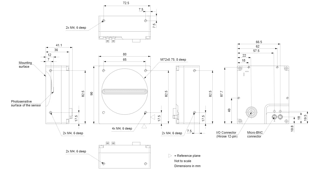 Mechanical Drawing - Basler racer 2 L Cameras